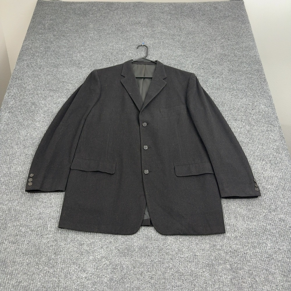Vintage Hart Schaffner & Marx Blazer Mens 46 Brown Eton Flannel Sport Coat Wool